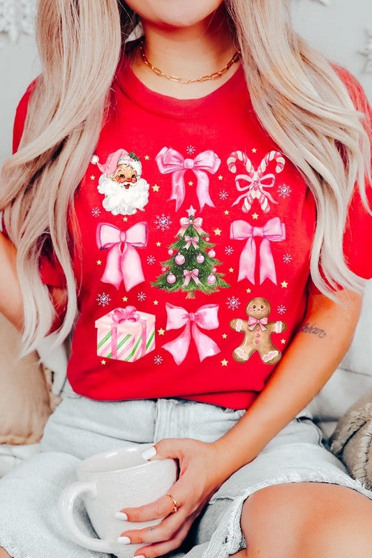 Coquette Pink Christmas Graphic Tee